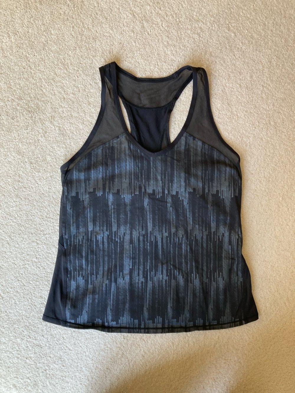 Lululemon ace tank black/scratch match black multi racerback